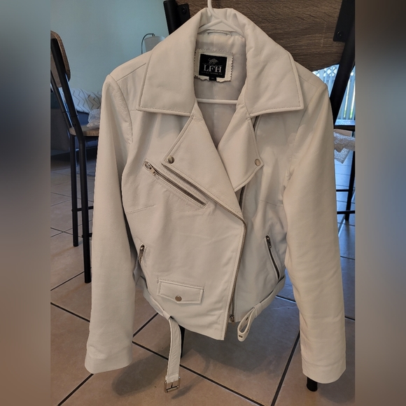 LFH Leather Fashion Hub Jackets & Coats Lambskin Womans White Lined